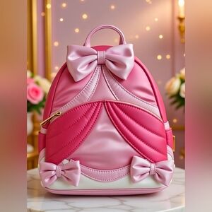 Loungefly Disney Sleeping Beauty Cinderella Pink Gown Cosplay Mini Backpack NWT